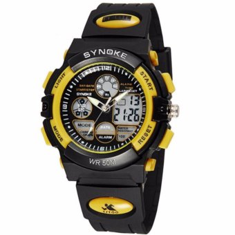 SYNOKE Electronic Digital-watch Sport Wrist Watch Luxury LED Digital Watches Men Top Brand Famous Male Clock(Yellow) - intl  