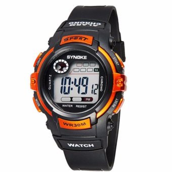 SYNOKE Fashion Famous Sport Digital Watches Top Brand LED Men Wrist Watch Male Electronic Clock Digital-watch(Orange) - intl  