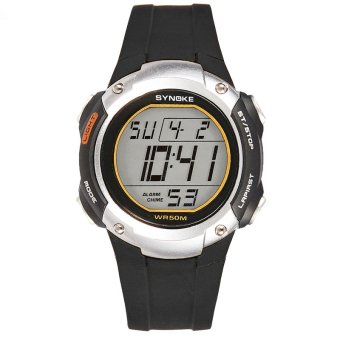 Synoke Pu Band Multi-functional Calendar Date Shown Luminous alarm Watch ss62116_Silver  