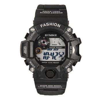 Synoke Sport Pu Round Dial LED for Men Watch ss9298_Black  