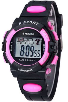 Synoke Sports Electronic Unisex Black Resin Strap Watch  