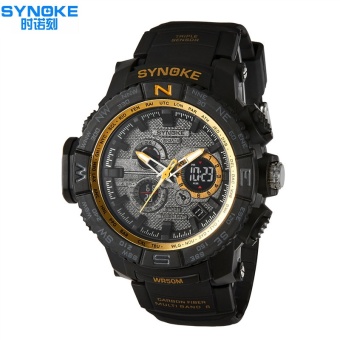 SYNOKE Top Brand LED Sport Watches Men Famous Digital Watch Male Luxury Electronic Wrist Watch Clock Hodinky Relogio Masculino 6509 (Gold) - intl  