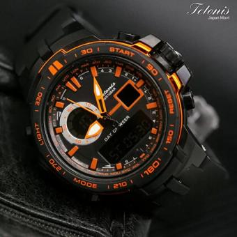 Tetonis Dual Time - Jam Tanga Sporty Pria - Rubber Strap - TS01 Dual Time  