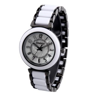 TIME100 Fashion Diamond Natural Fritillaria Dial White&Black Acrylic Band Ladies Watch W50149L.05A  