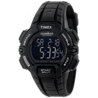 Timex Mens T5K793 Ironman Rugged 30 Full-Size Blackout Resin Strap Watch - intl  