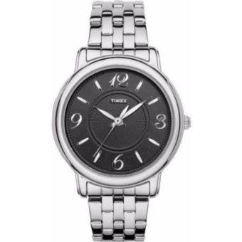 Timex Women's T2N623 Elegant Classics Black Dial Stainless Steel Bracelet Watch  