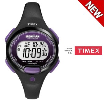 Timex Women's T5K523 Ironman Essential 10 Mid-Size Black/Purple Resin Strap Watch - intl  