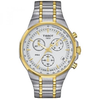 Tissot T0774172203110 PRX Special Edition MSG Mens Two-Tone Chronograph Watch Silver Dial Quartz Movement - intl  