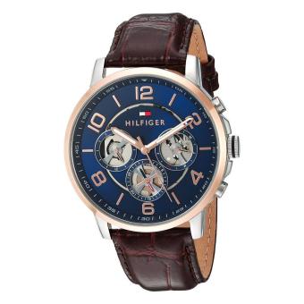 Tommy Hilfiger Watch Brown Stainless-Steel Case Leather Strap Mens NWT + Warranty 1791290  