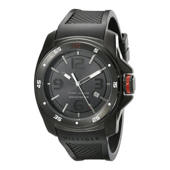 Tommy Hilfiger Watch Windsurf Black Stainless-Steel Case Silicone Strap Mens NWT + Warranty 1790708  