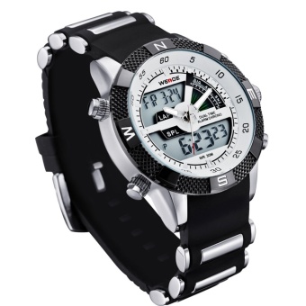 Top Brand WEIDE WH1104PU-BW Men's Resin Band Quartz Digital Analog Wrist Watch - White - intl  
