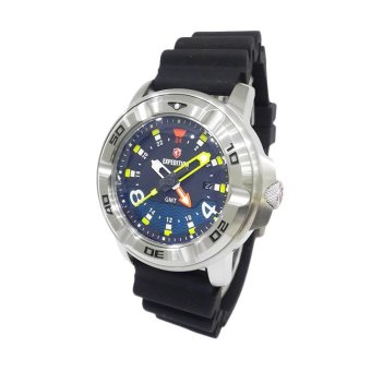Triple 8 Collection - Expedition Divers GMT 6711MDRSSBA - Jam Tangan Pria - Silver + Extra Rubber Strap  