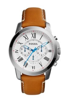Triple 8 Collection - Fossil Grant FS5060 Silver - Jam tangan Pria  