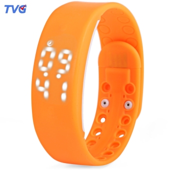 TVG KM i - YOUTH Multifunctional Unisex LED Digital Watch Temperature Detecting Calendar Magnetic Sport Wristwatch (Orange)  