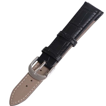 Twinklenorth 14mm Black Genuine Leather Watch Strap Band  