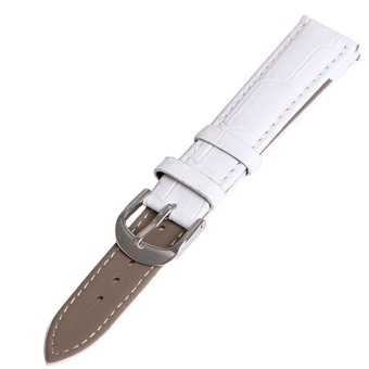 Twinklenorth 24mm White Genuine Leather Watch Strap Band  