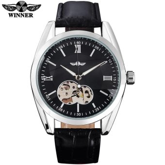 TWINNER casual brand men mechanical watches leather strap fashion hot men's automatic skeleton watches male clock reloj hombre - intl  
