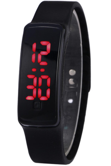 Unisex Men Women Rubber Strap LED Digital Wrist Watch  