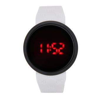 Unisex Simple Touch Screen LED Silicone Sports Digital Watch (White+Black) - intl  