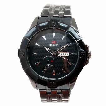 US Army - Jam Tangan Pria - Stainless Hitam - Dial Hitam - US 3003 B  