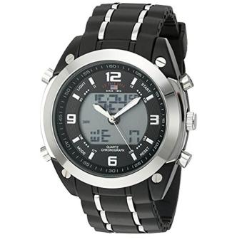 U.S. Polo Assn. Sport Men's Quartz Metal and Rubber Casual Watch, Color:Black (Model: US9372) - intl  