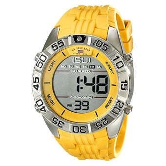 U.S. Polo Assn. Sport Men's US9228 Yellow Silicone Digital Watch - intl  