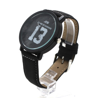Vanker Men/Women Couple Lovers PU Leather Strap Big Dial 1314 Quartz Analog Wrist Watch(13 & Black Dial)  