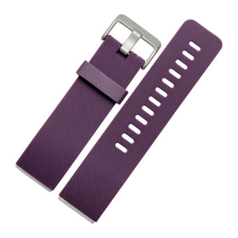 Vanker Silicon Twill Diagonal Bracelet Watch Band Replacement Strap For Fitbit Blaze (Purple) - Intl  