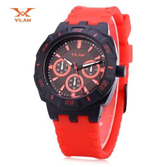 VILAM 10070 Male Quartz Watch Japan Movt Luminous Pointer Decorative Sub-dial 3ATM Wristwatch (Red) - intl  