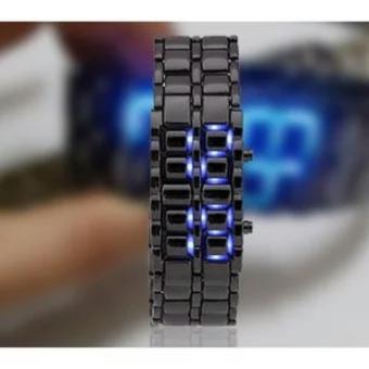 Watch LED Iron Samurai Jam Tangan Pria - Black - Stainless Steel - original  