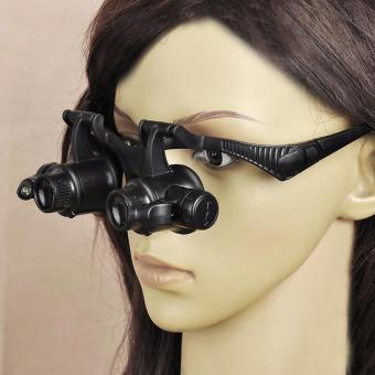 Watch Repair Glasses Eyewear Magnifier Loupe with LED 10X 15X 20X 25X Eey wear Glasses Magnifier - intl  