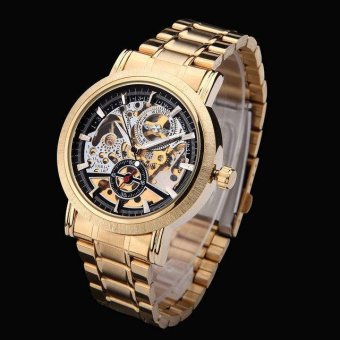 watches men winner hot brand sports military skeleton wristwatches automatical mechanical watch steel strap relogio masculino - intl  