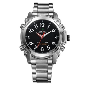 WEIDE 2302 Multifunction LED display waterproof watch (Silver/Black)  