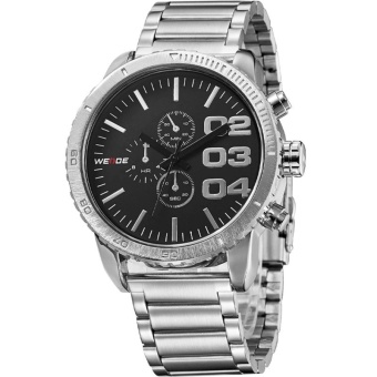 WEIDE Men's Sports Watch Leather Strap Analog Date Men's Quartz Watch Casual Watches Men Wristwatch 3310 - intl  