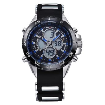 WEIDE Men's Swiss Waterproof Watches Multi - Functional Military Table Outdoor Climbing Sports Men 's Silicone Band Watch WH1103 - Blue - intl  