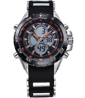 WEIDE Sport Watch 3ATM Digital Waterproof Silicone Strap Men Quartz Fashion Men's Casual Wristwatch 1103 - intl  