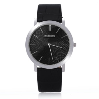 WEIQIN W2242 Men Quartz Watch Artificial Sapphire Glass Mirror Ultra-thin Dial Leather Band Wristwatch  
