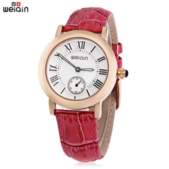WeiQin W4813E Women Quartz Watch Luminous Genuine Leather Strap Water Resistance Wristwatch  