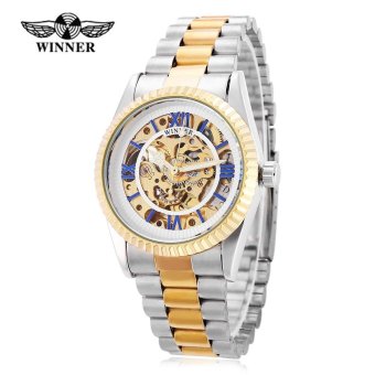 Winner 002 Male Auto Mechanical Watch Gear Bezel Luminous Wristwatch for Men (White) - intl  
