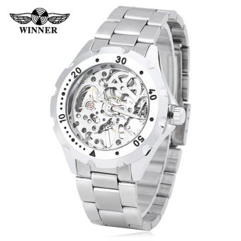 Winner 1082 Male Auto Mechanical Watch Visible Dial Luminous Men Wristwatch (Silver) - intl  