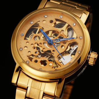 WINNER 8299 Stainless Steel Gold Case Lady Women Skeleton Automatic Mechanical Self Wind Classic Elegant Sport Business Wrist Watch (Gold Face) - intl  