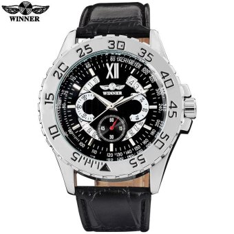 WINNER fashion brand men sport mechanical watches leather strap male clock hot casual men's automatic watches relogio masculino - intl  