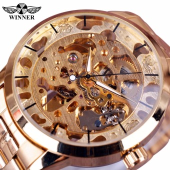 Winner Fashion Casual Top Brand Luxury Automatic Skeleton Clock Montre Homme Men Wristwatch Gold Watches - Intl  