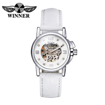 WINNER Fashion OL Style Watch High Quality Hollowed-out Self-winding Automatic Mechanical Women Wristwatch  