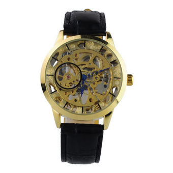 WINNER Hot Selling Fashion Luxury Men Watches Leather Wristwatches Montre Homme Men's Skeleton Mechanical Watch  