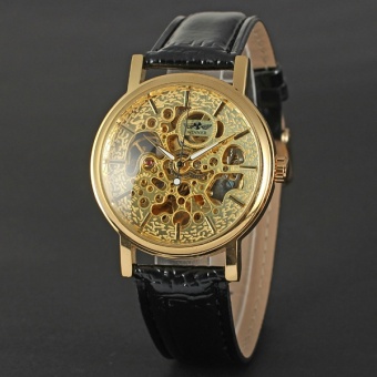 WINNER Unisex Women Gorgeous Business Mechanical Wrist Watch Leather Strap Skeleton Movement Automatic-self-wind 042 - intl  