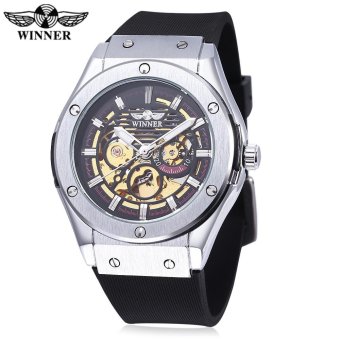 WINNER W2016060202 Male Auto Mechanical Watch Luminous Hollow Back Cover Nail Scale Wristwatch - intl  