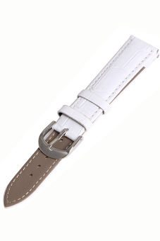 Women Men PU Leather Adjustable Replacement Watchband Watch Band Strap Belt with Pin Clasp for 18mm Watch Lug White - Intl  