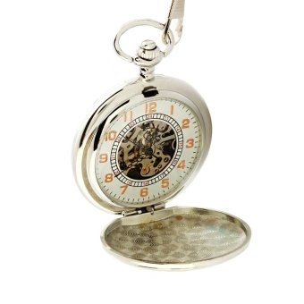 woppk Men's retro semi-automatic mechanical pocket watch (White) - intl  