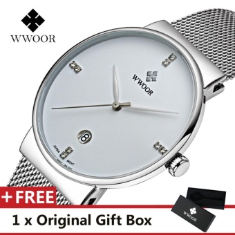 WWOOR Top Brand Luxury Men's Watch Waterproof Date Clock Male Sports Watches Men Quartz Casual Wrist Watch White - intl  